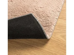 Alfombra HUARTE de pelo corto suave lavable rojo claro 80x250 cm