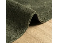 Alfombra HUARTE de pelo corto suave y lavable verde bosque 80x150cm