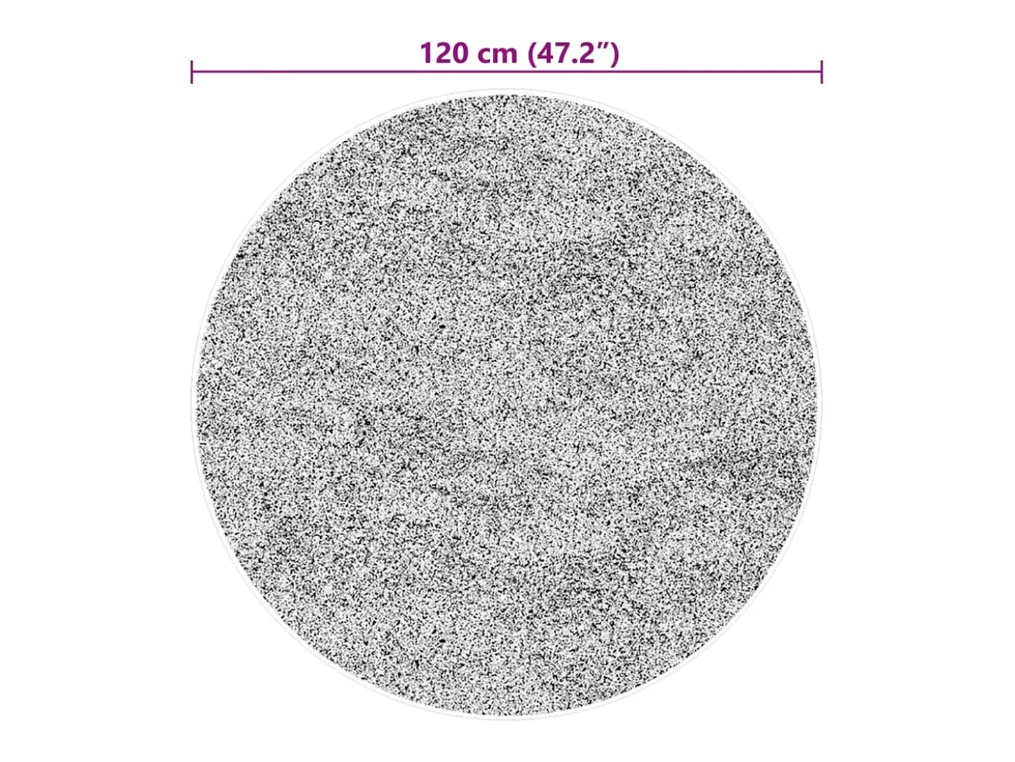 Alfombra HUARTE de pelo corto suave y lavable en color negro Ø 120 cm