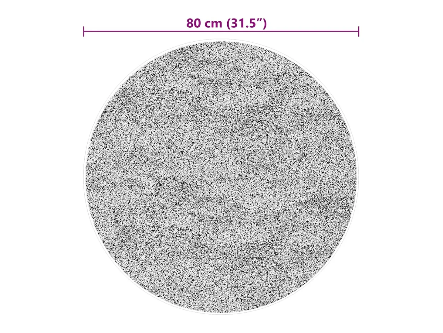 Alfombra HUARTE de pelo corto suave y lavable en color negro Ø 80 cm