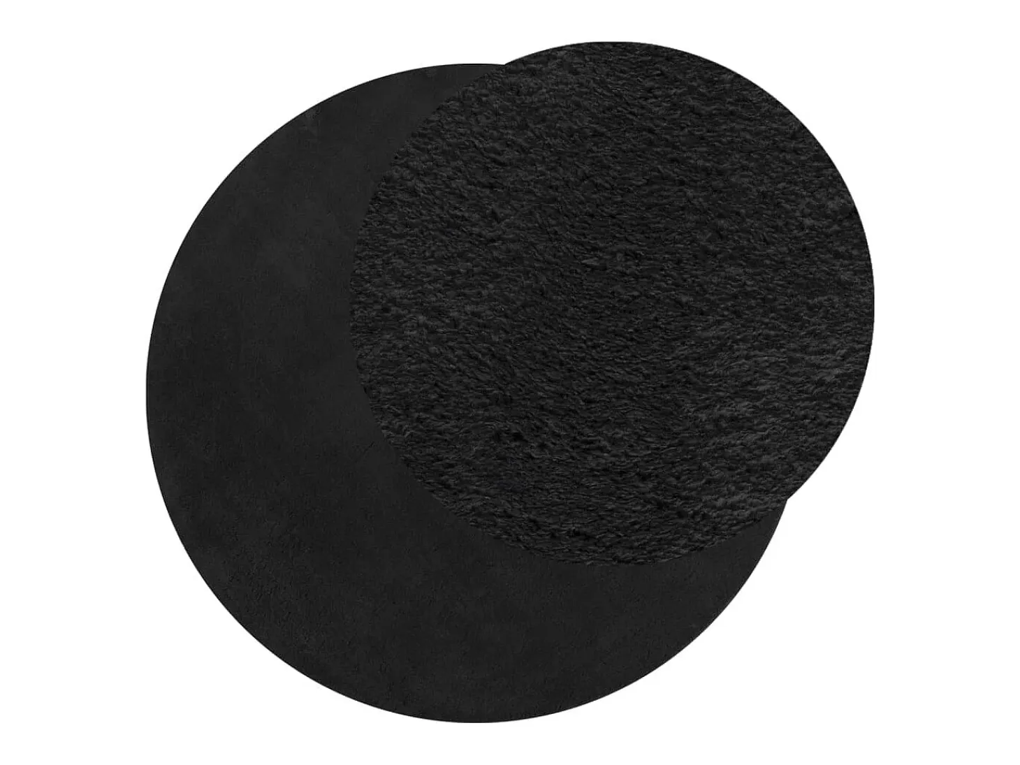 Alfombra HUARTE de pelo corto suave y lavable en color negro Ø 80 cm