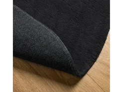 Alfombra HUARTE de pelo corto suave y lavable en color negro Ø 160 cm