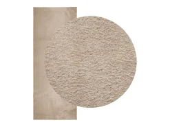 Alfombra HUARTE de pelo corto suave y lavable, color arena, 80x200 cm