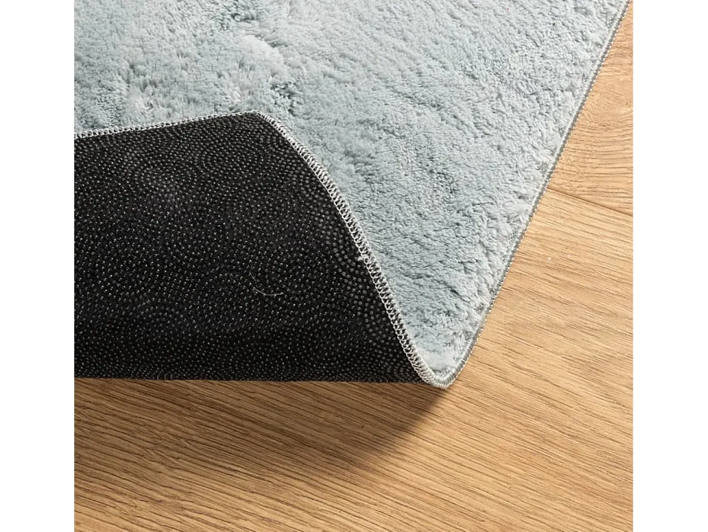 Alfombra HUARTE de pelo corto suave y lavable azul 80x250 cm