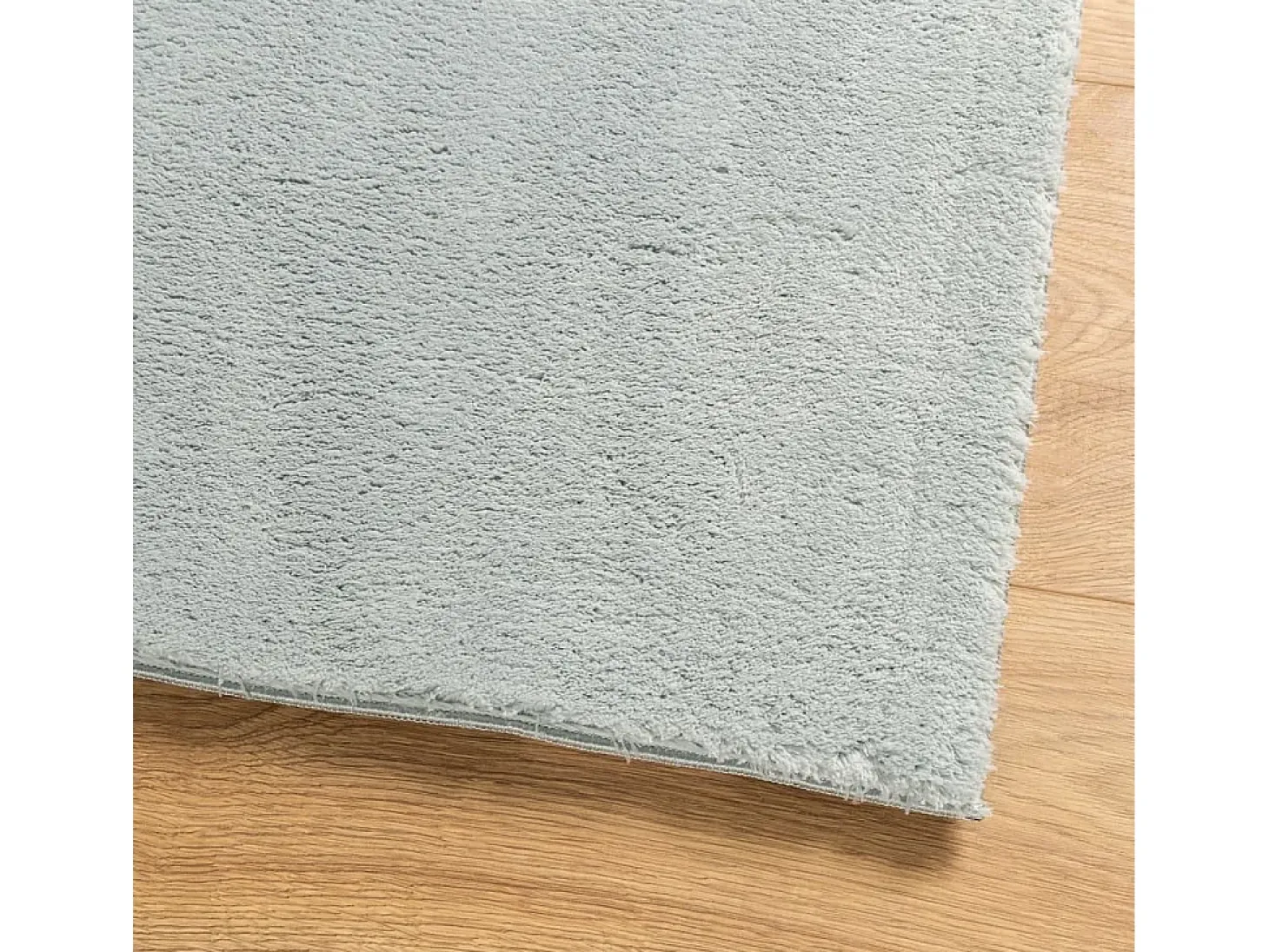 Alfombra HUARTE de pelo corto suave y lavable azul 80x250 cm
