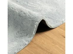 Alfombra HUARTE de pelo corto suave y lavable azul 80x250 cm