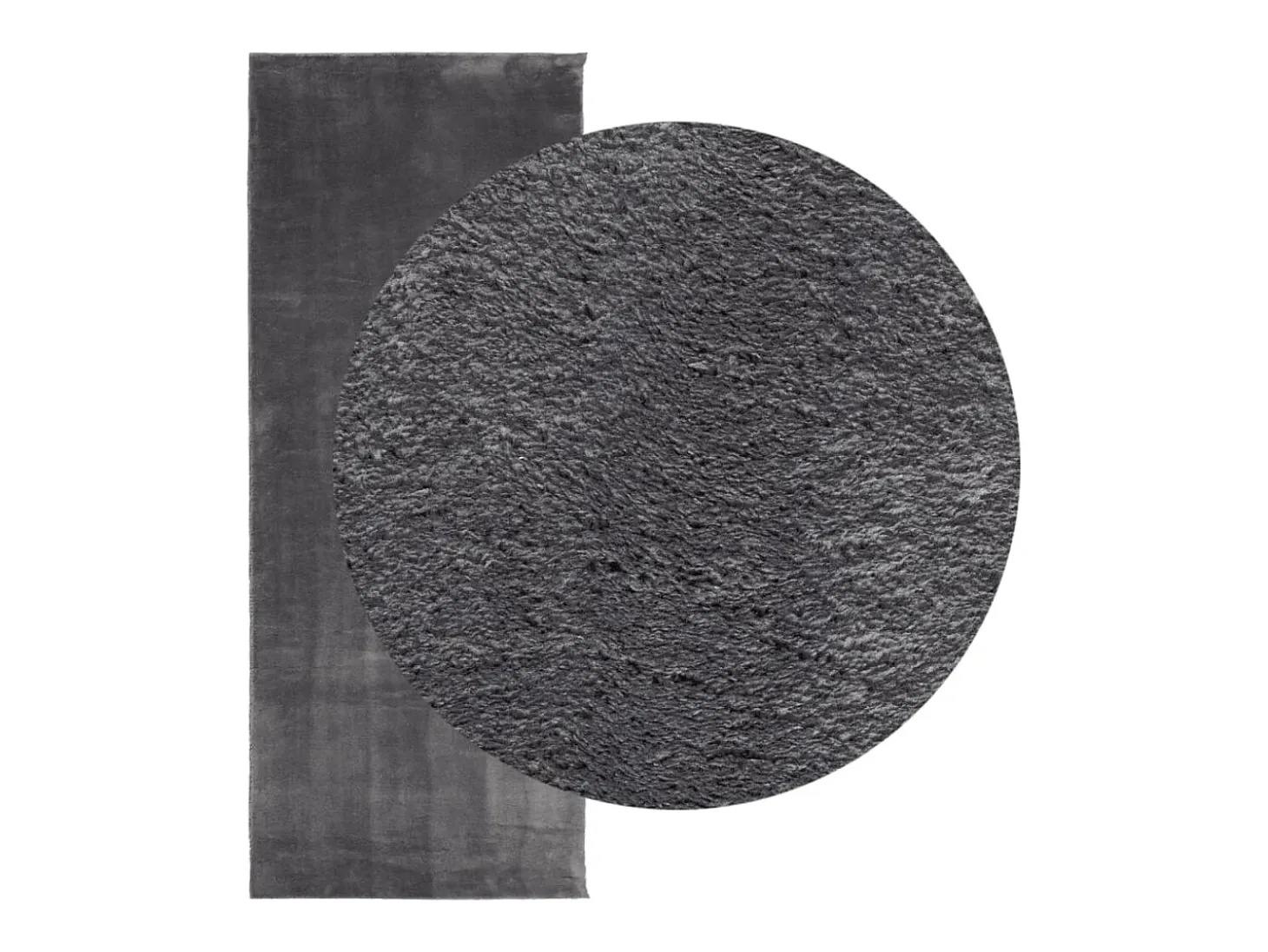 Alfombra HUARTE de pelo corto suave y lavable en color antracita 80x200cm