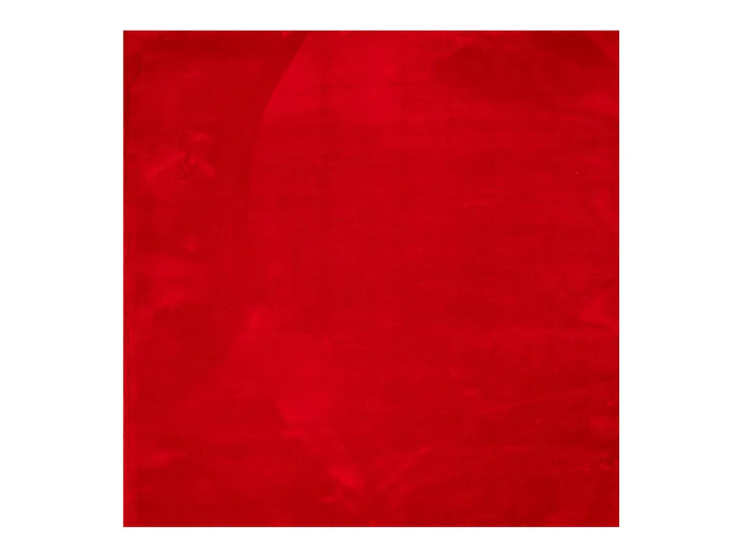Alfombra HUARTE de pelo corto suave y lavable roja 160x160 cm