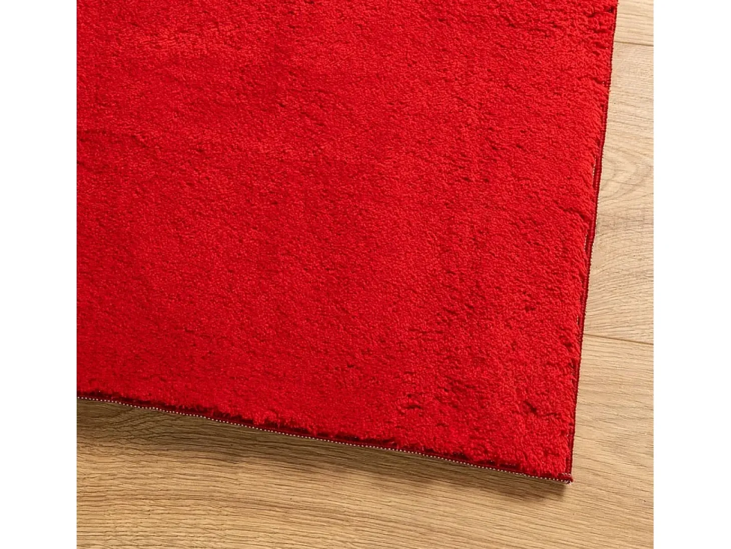 Alfombra HUARTE de pelo corto suave y lavable roja 160x160 cm