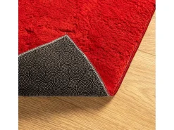 Alfombra HUARTE de pelo corto suave y lavable roja 160x160 cm