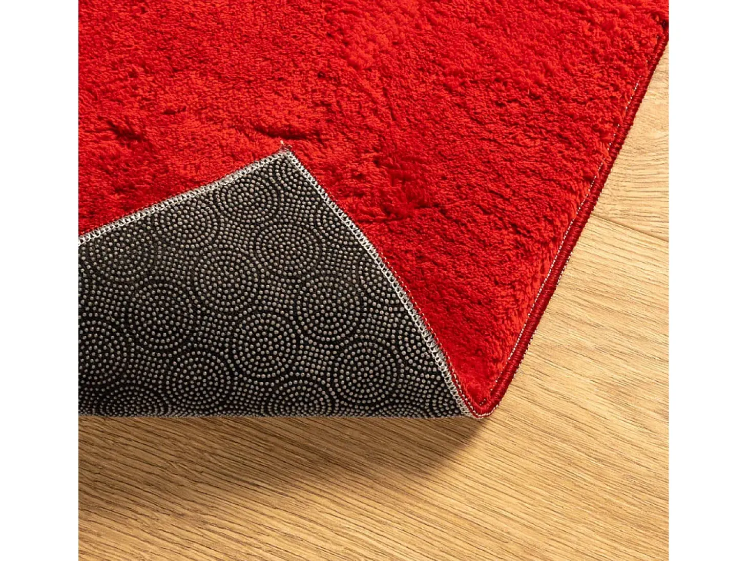 Alfombra HUARTE de pelo corto suave y lavable roja 160x160 cm