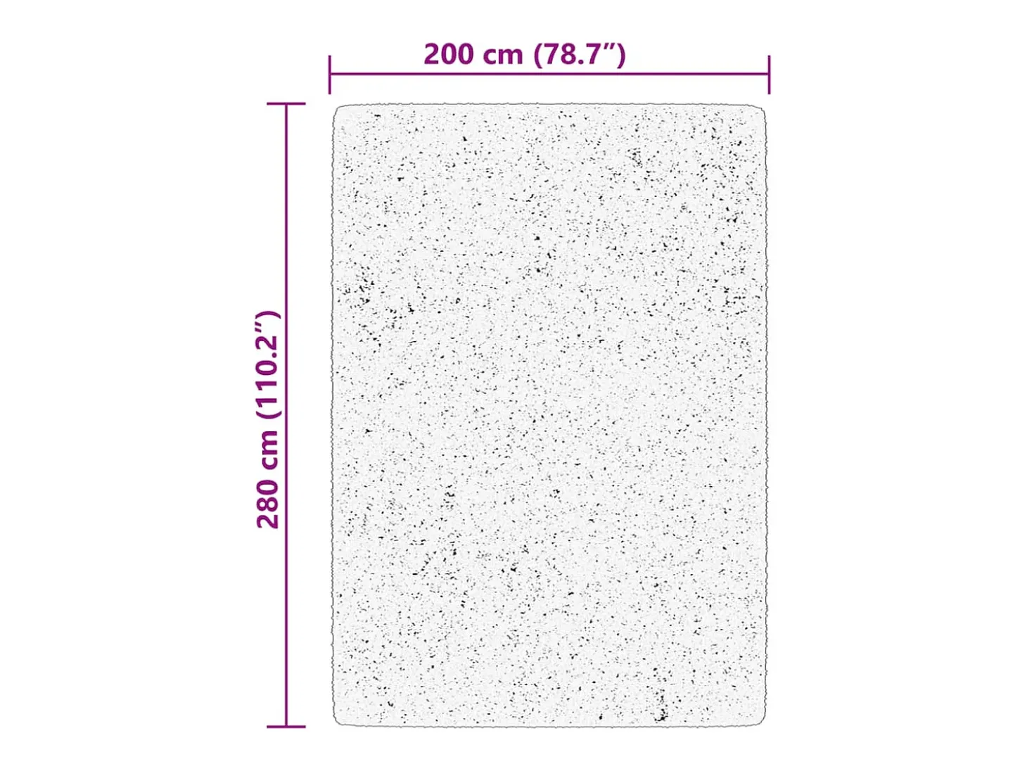 Alfombra HUARTE de pelo corto suave y lavable negra 200x280 cm