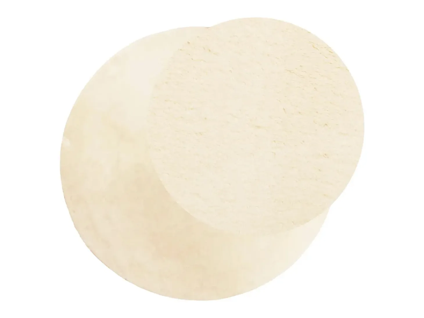 Alfombra HUARTE de pelo corto suave y lavable en color crema, Ø 160 cm