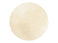 Alfombra HUARTE de pelo corto suave y lavable en color crema, Ø 160 cm