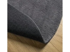 Alfombra HUARTE de pelo corto suave y lavable, color antracita, Ø 100 cm