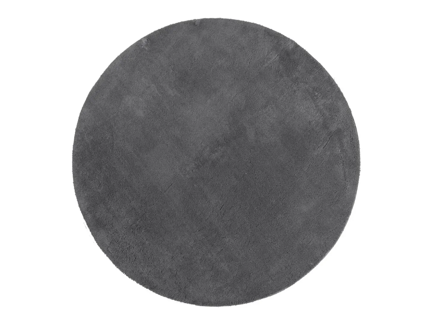 Alfombra HUARTE de pelo corto suave y lavable, color antracita, Ø 100 cm
