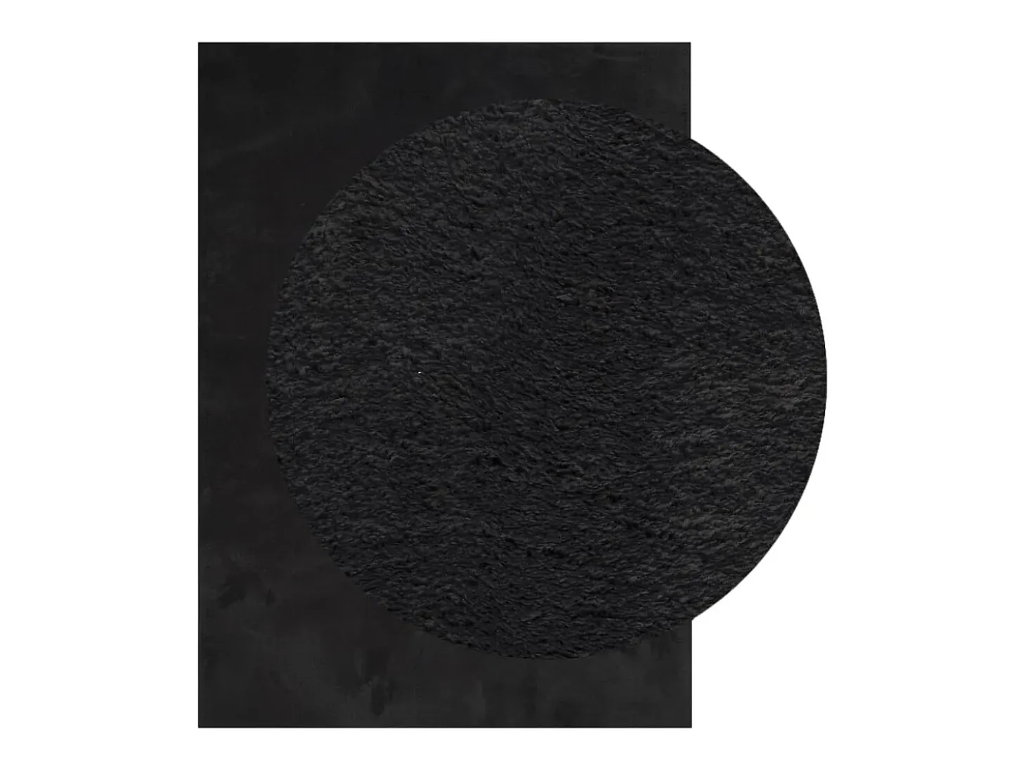 Alfombra HUARTE de pelo corto suave y lavable negra 120x170 cm