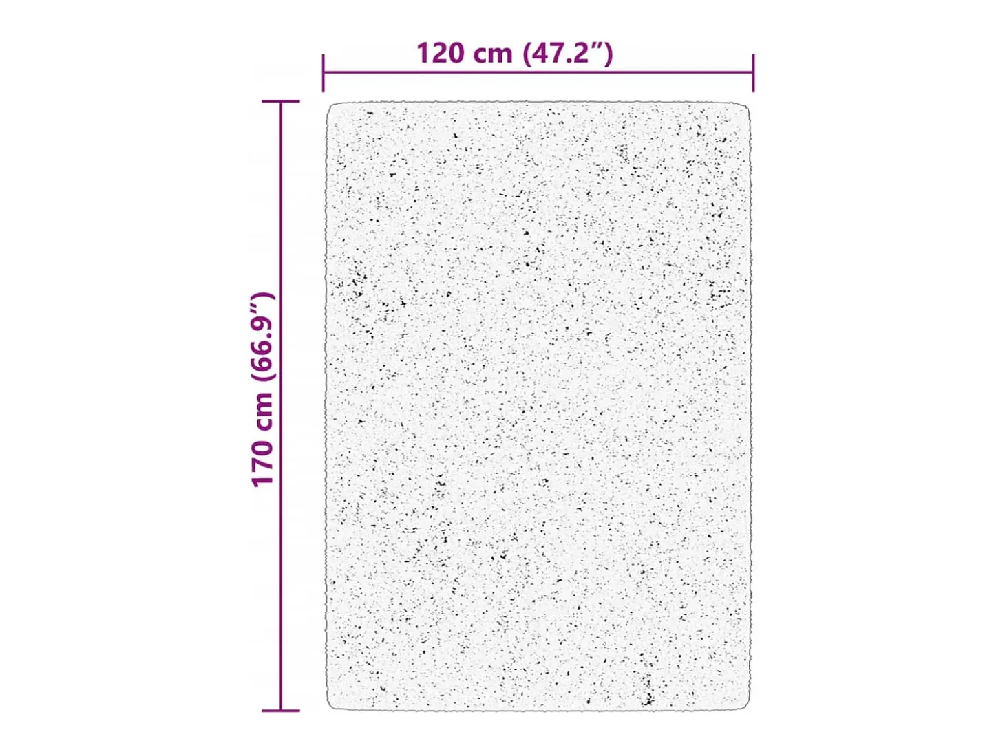 Alfombra HUARTE de pelo corto suave y lavable negra 120x170 cm