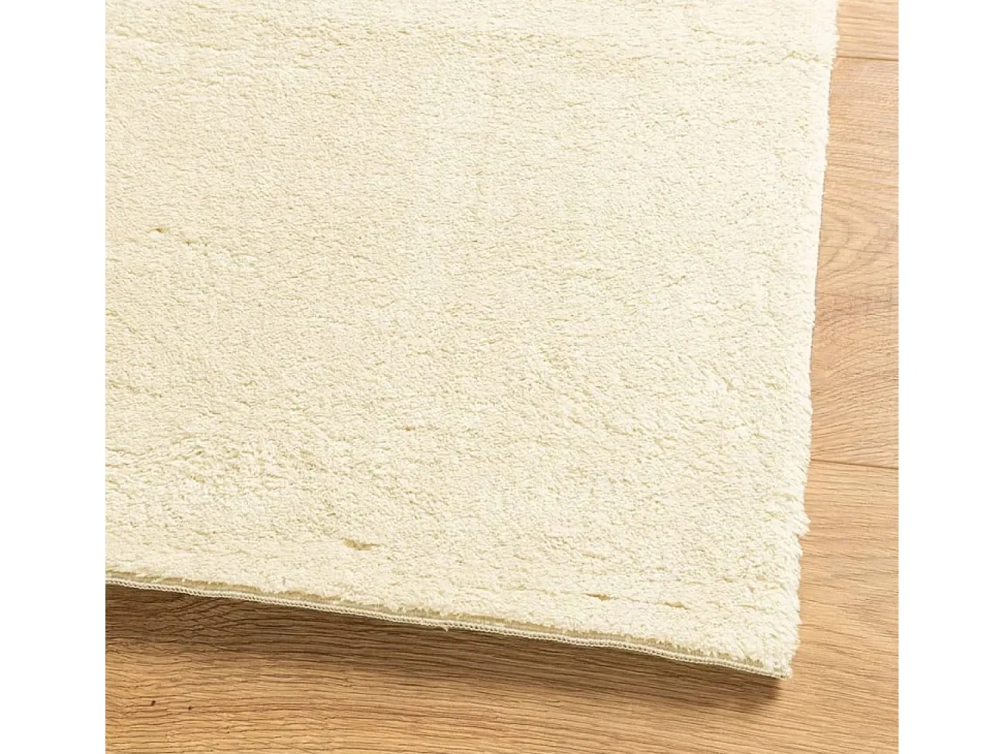 Alfombra HUARTE de pelo corto suave y lavable color crema 80x200 cm