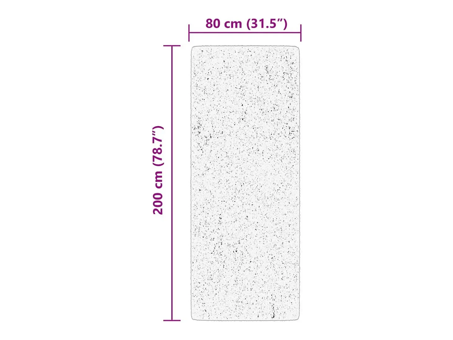 Alfombra HUARTE de pelo corto suave y lavable color crema 80x200 cm