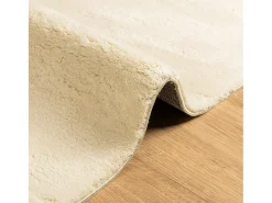 Alfombra HUARTE de pelo corto suave y lavable color crema 80x200 cm