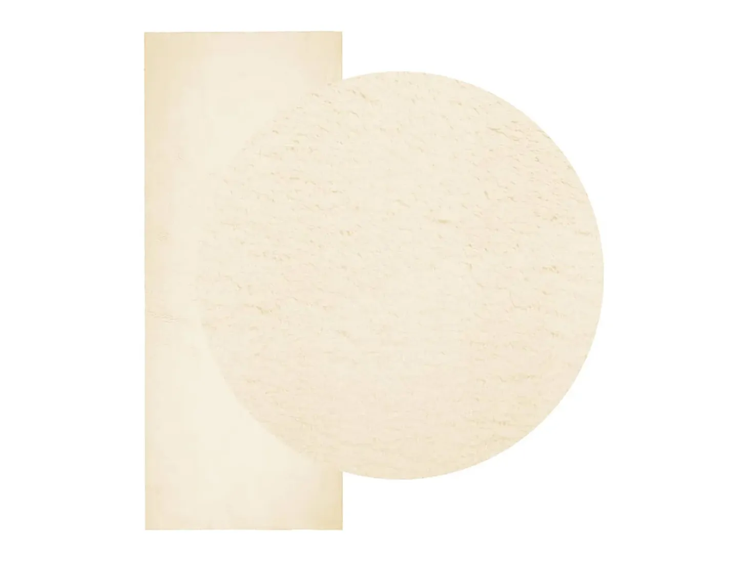 Alfombra HUARTE de pelo corto suave y lavable color crema 80x200 cm