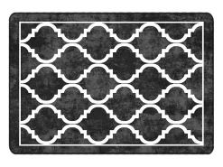 Alfombra lavable blanca y negra 160x230 cm antideslizante