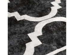 Alfombra lavable blanca y negra 160x230 cm antideslizante