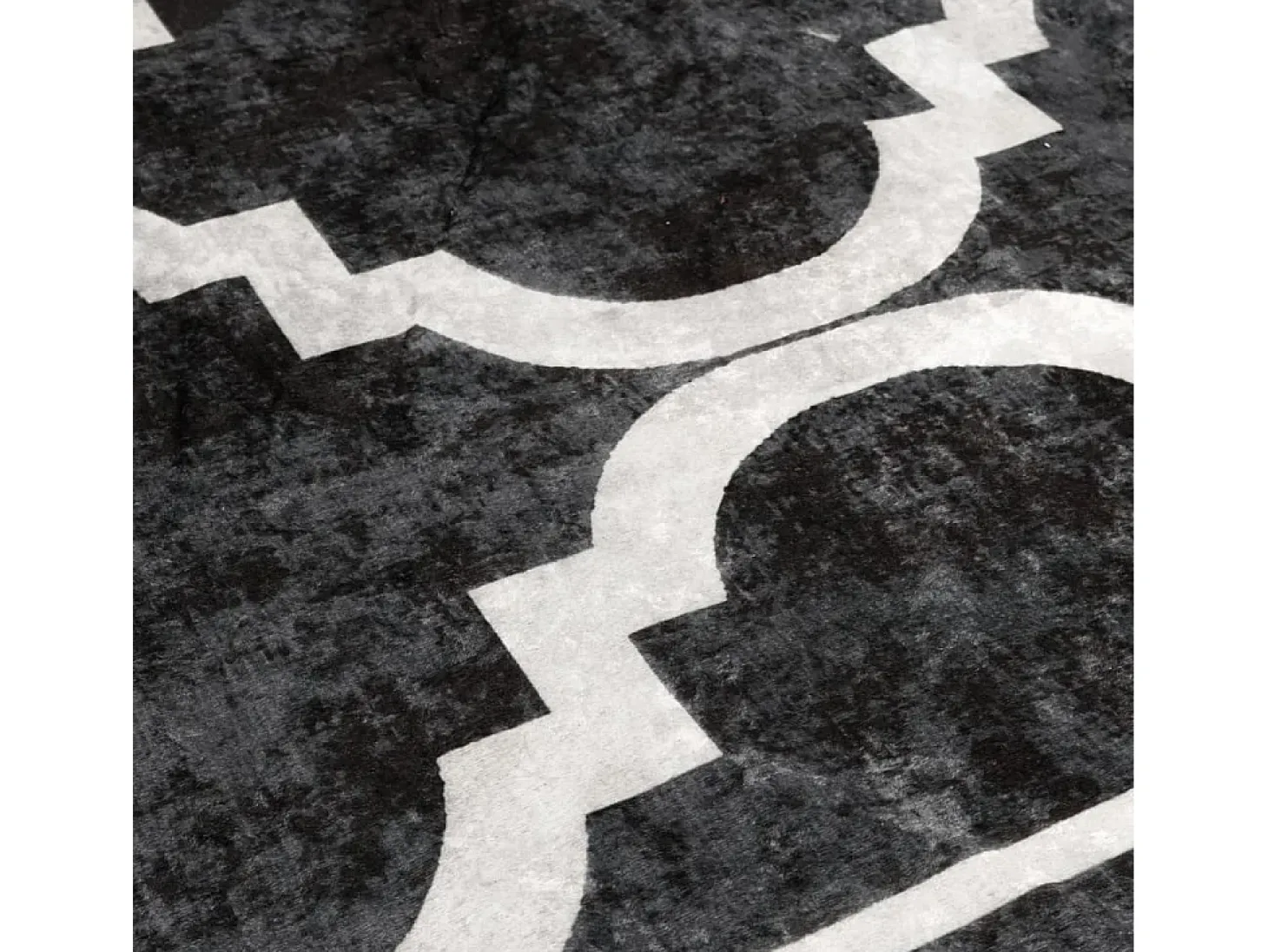 Alfombra lavable blanca y negra 160x230 cm antideslizante