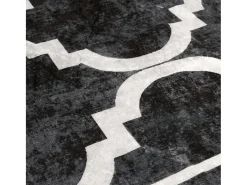 Alfombra lavable blanca y negra 80x150 cm antideslizante