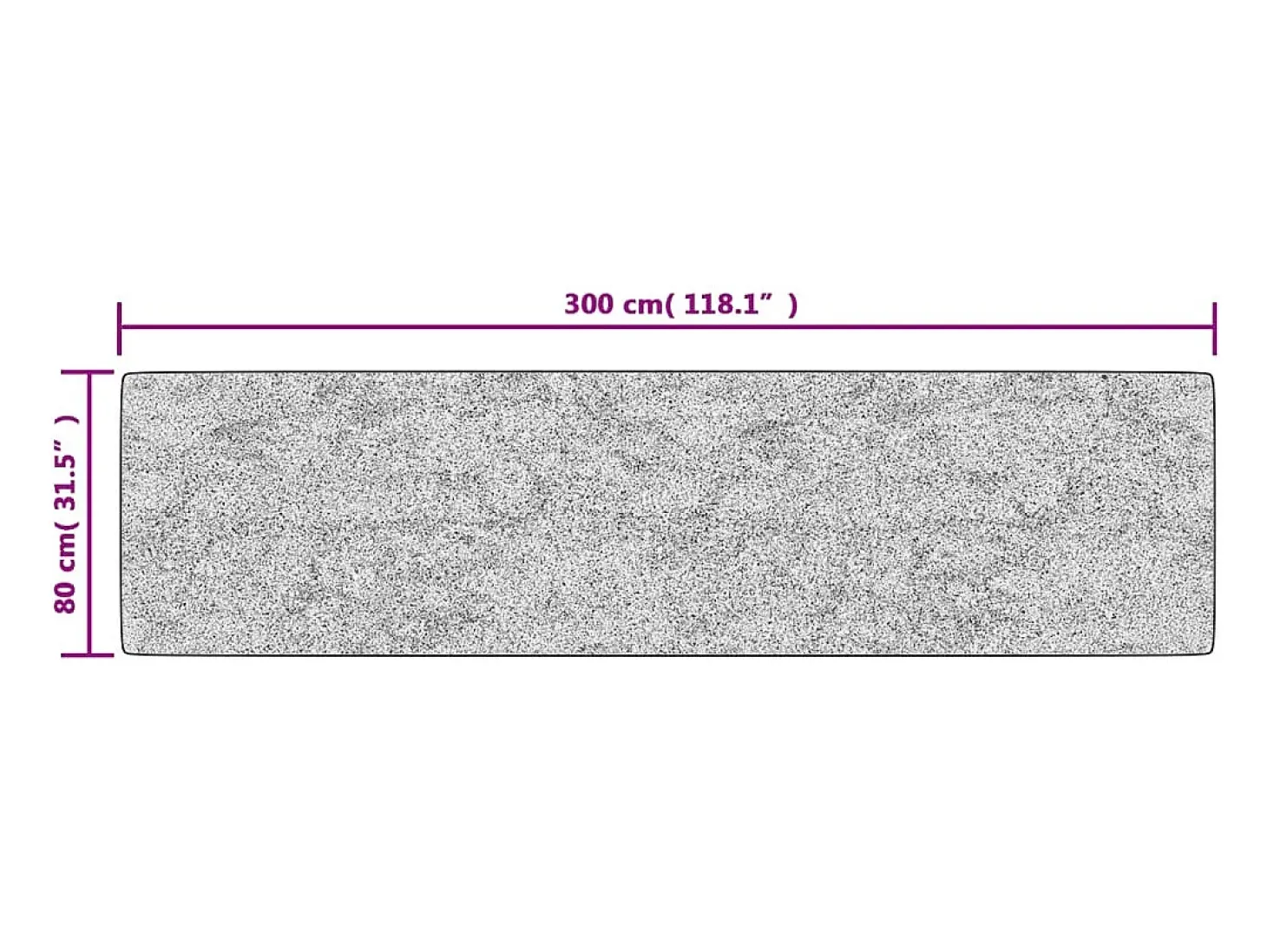 Alfombra lavable blanca y negra 80x300 cm antideslizante