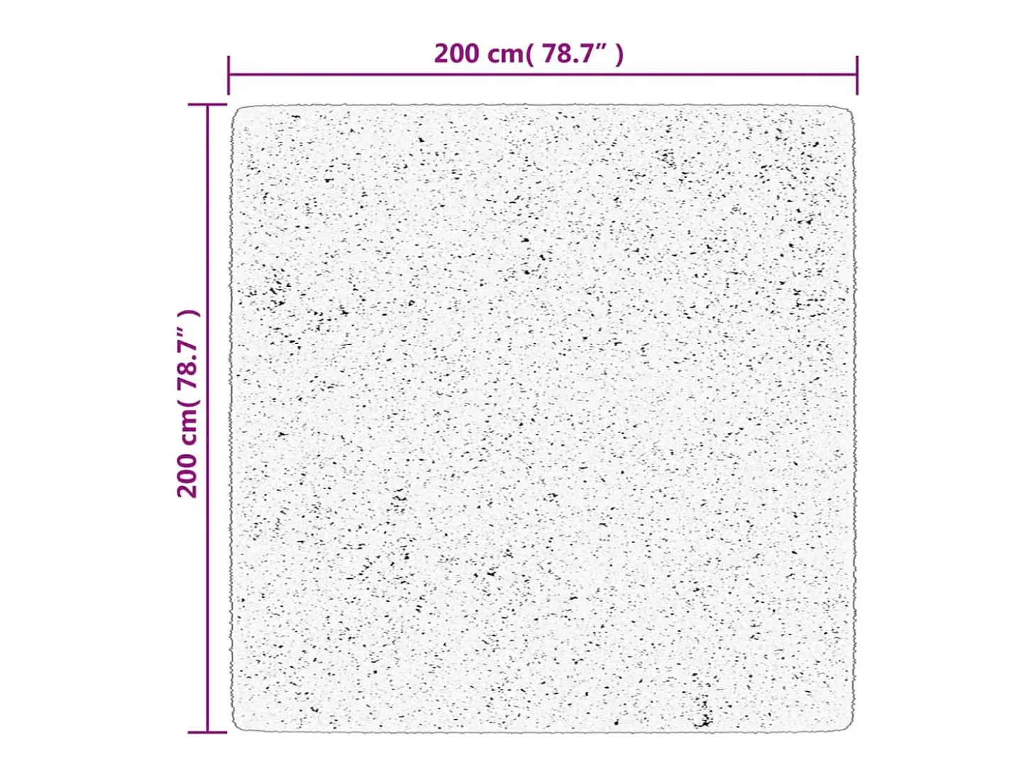 Alfombra lavable de pelo corto suave HUARTE antracita 200x200 cm