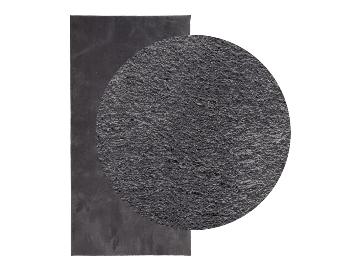 Alfombra lavable de pelo corto suave HUARTE antracita 100x200 cm
