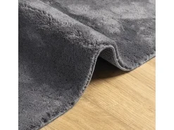 Alfombra lavable de pelo corto suave HUARTE antracita 100x200 cm