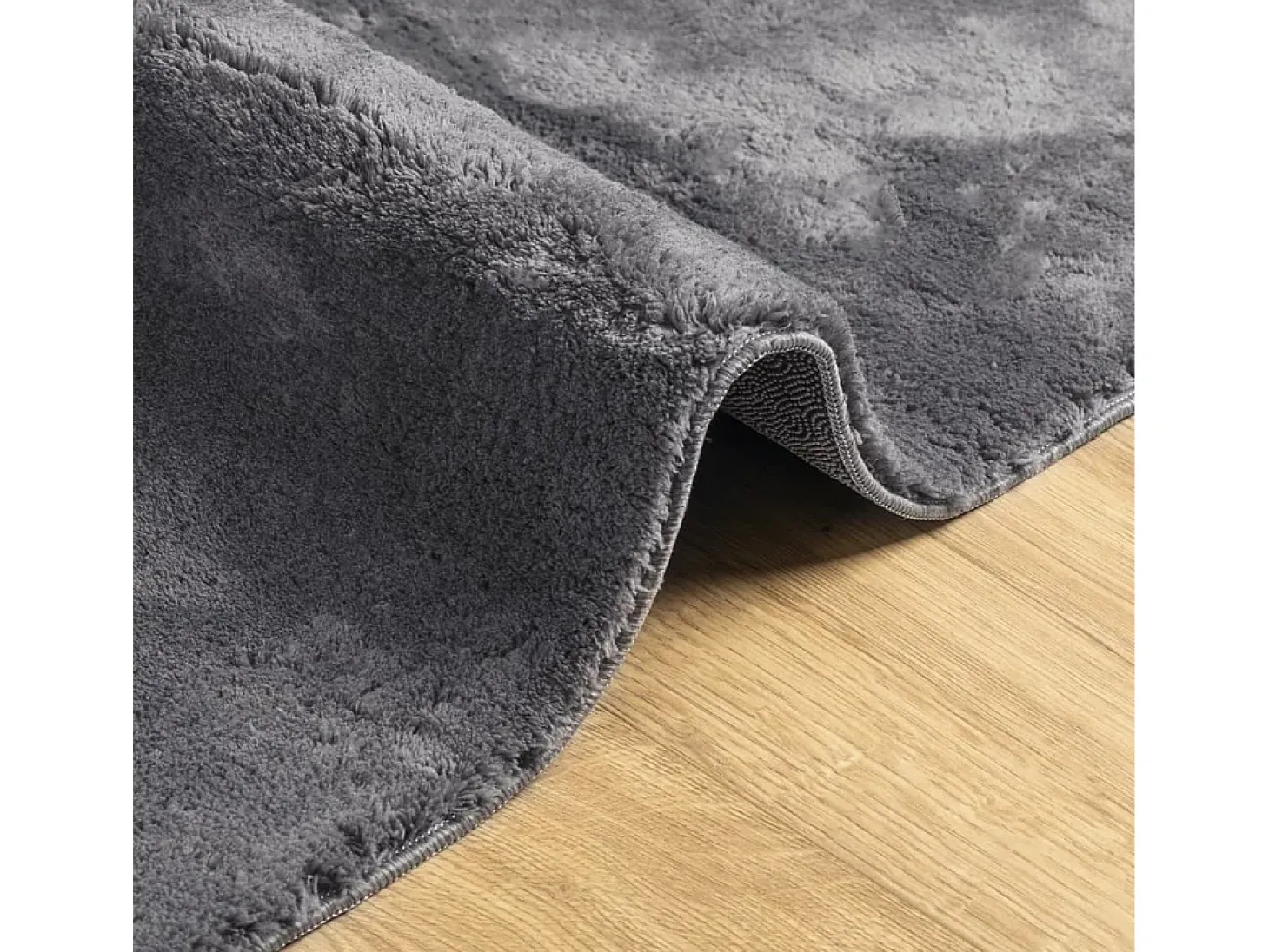 Alfombra lavable de pelo corto suave HUARTE antracita 100x200 cm