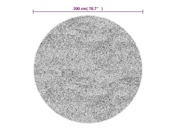Alfombra lavable negra y dorada Ø 200 cm antideslizante