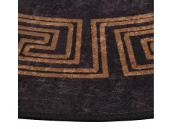 Alfombra lavable negra y dorada Ø 200 cm antideslizante