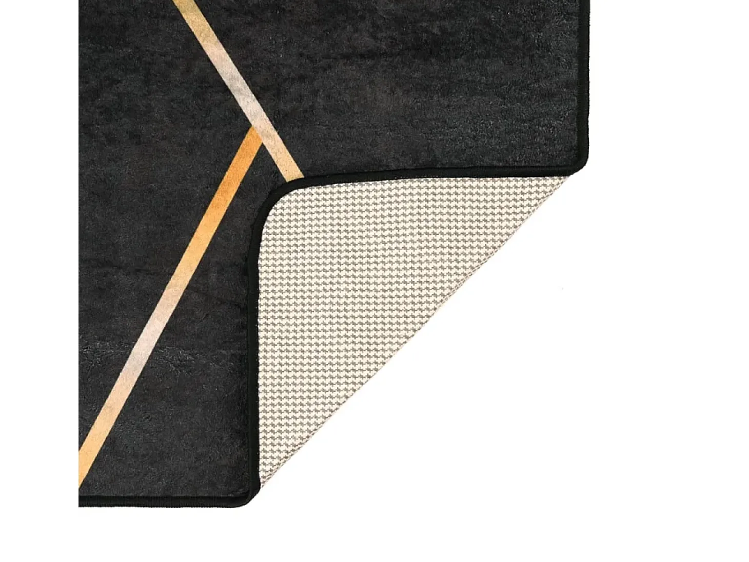 Alfombra lavable negra y dorada 80x150 cm antideslizante