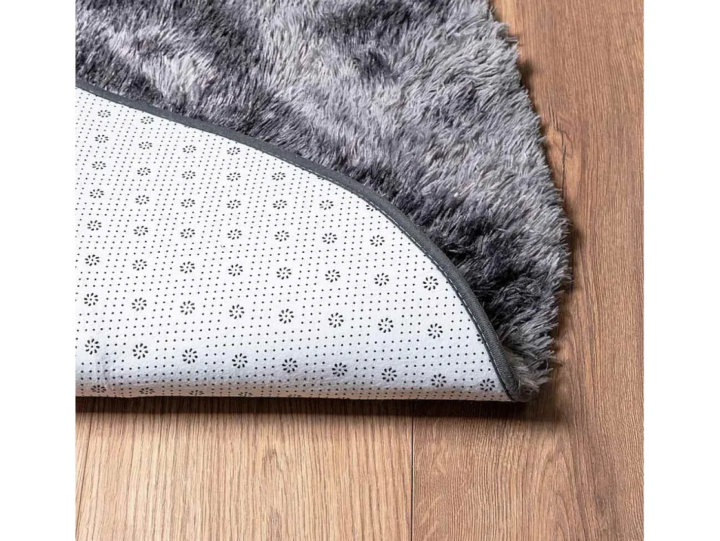 Alfombra NAVARRA Shaggy Gris Oscuro 100x100 cm