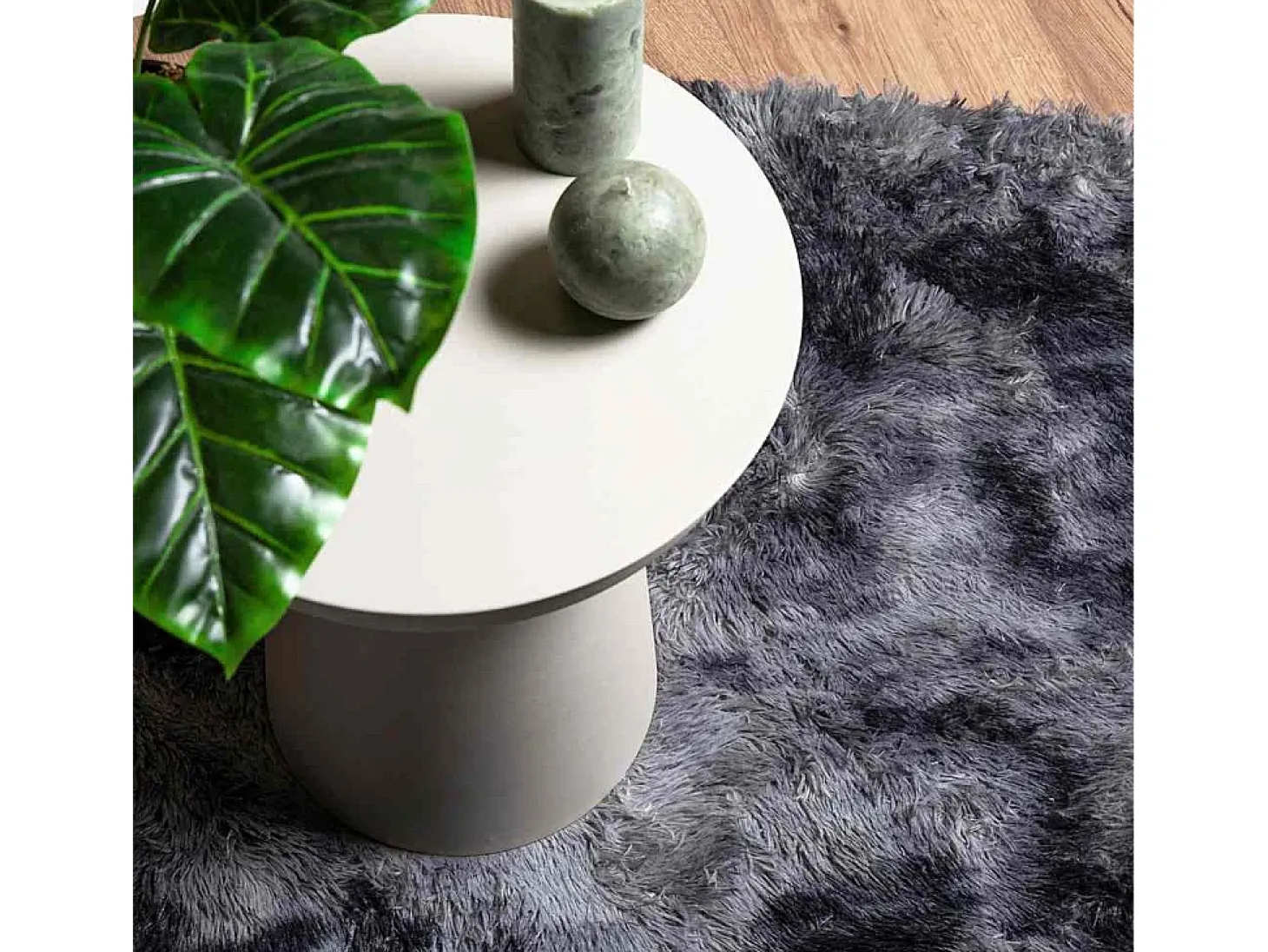 Alfombra NAVARRA Shaggy Gris Oscuro 100x100 cm