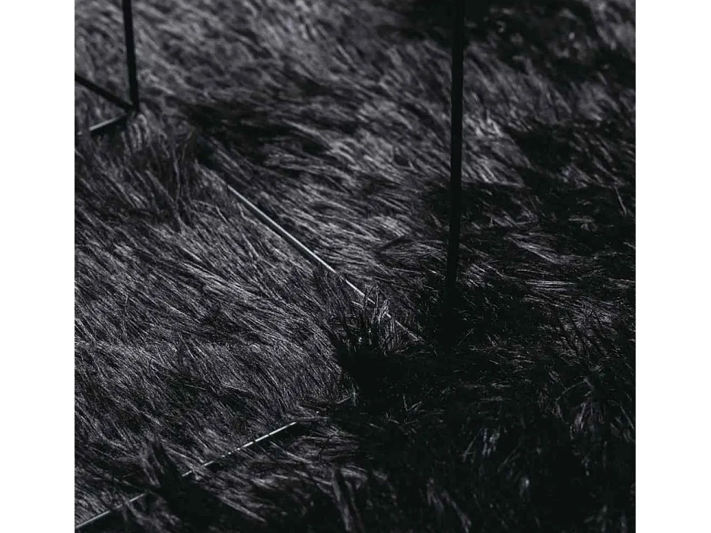 Alfombra NAVARRA Shaggy Negra 130x200 cm Poliéster