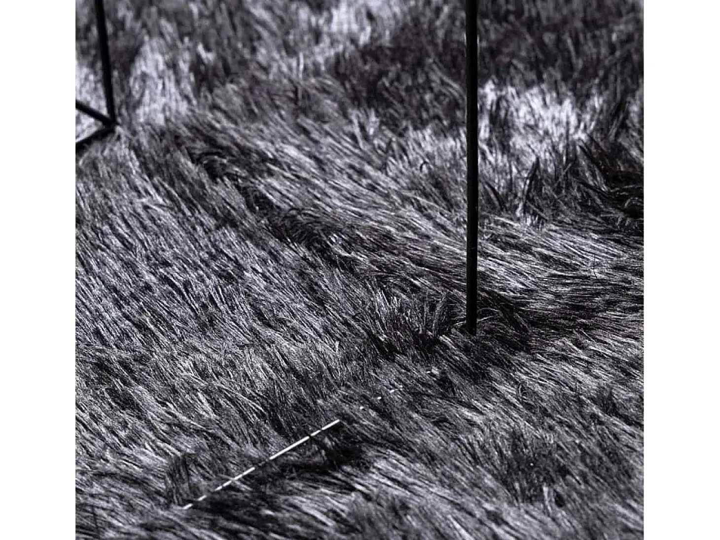 Alfombra peluda NAVARRA gris oscuro 160x160 cm
