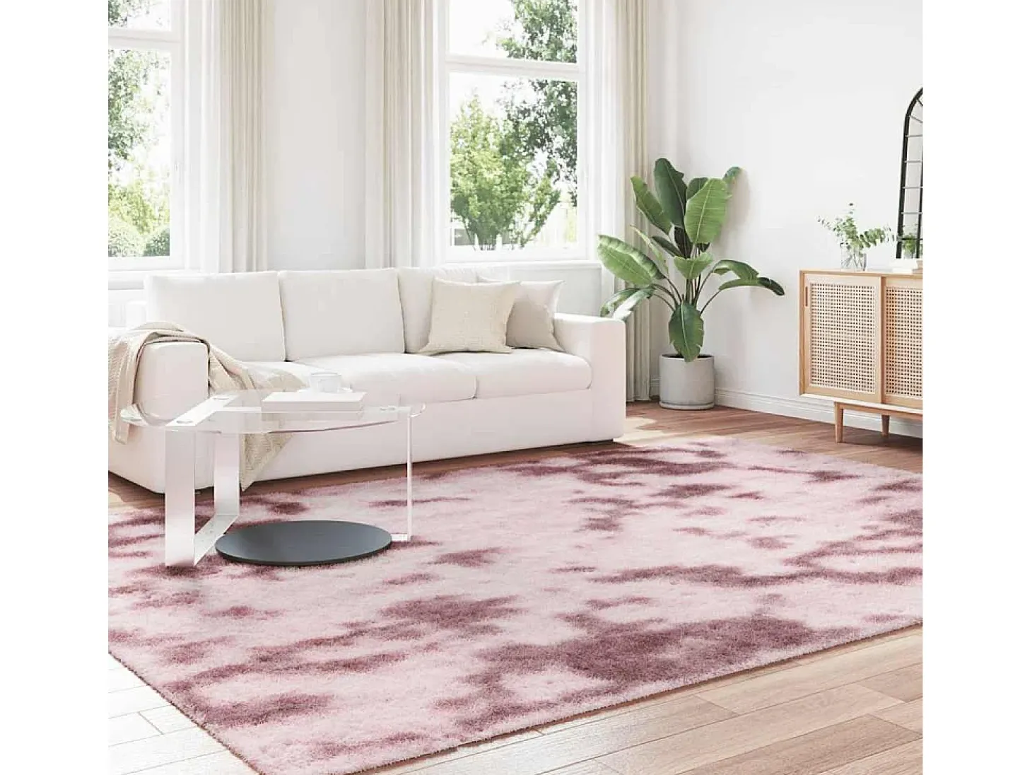 Alfombra peluda NAVARRA Rosa Polvo 240x340 cm