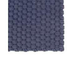 Alfombra rectangular azul marino 180x250 cm algodón