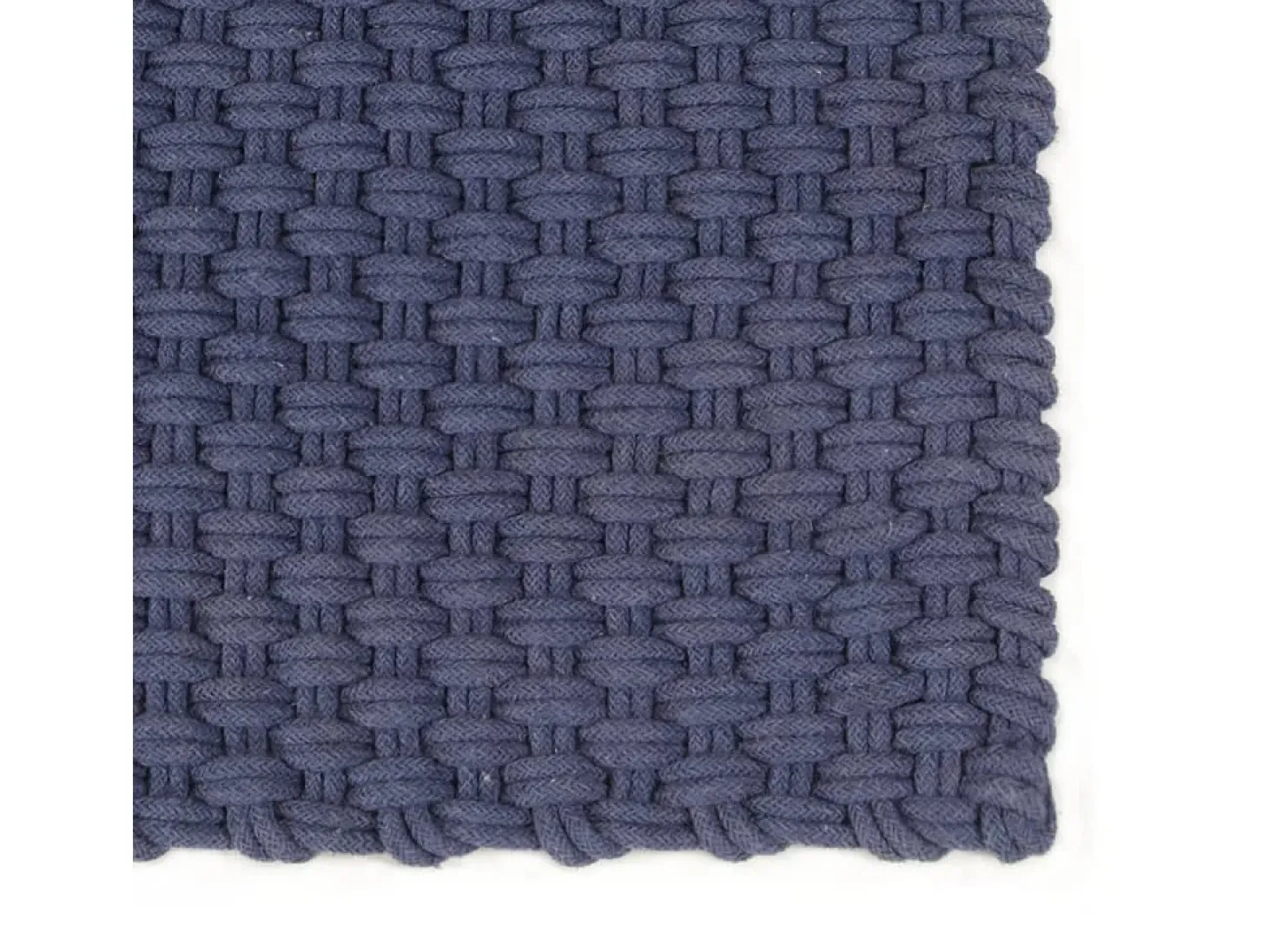 Alfombra rectangular azul marino 180x250 cm algodón