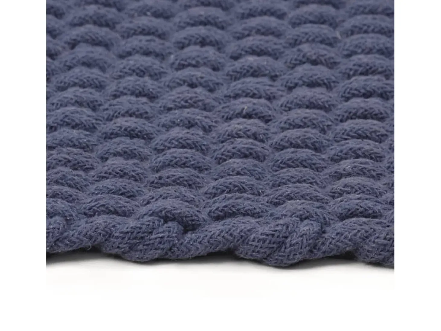 Alfombra rectangular azul marino 180x250 cm algodón