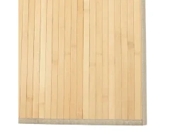Alfombra rectangular de bambú natural claro 80x100 cm