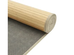 Alfombra rectangular de bambú natural claro 60x200 cm