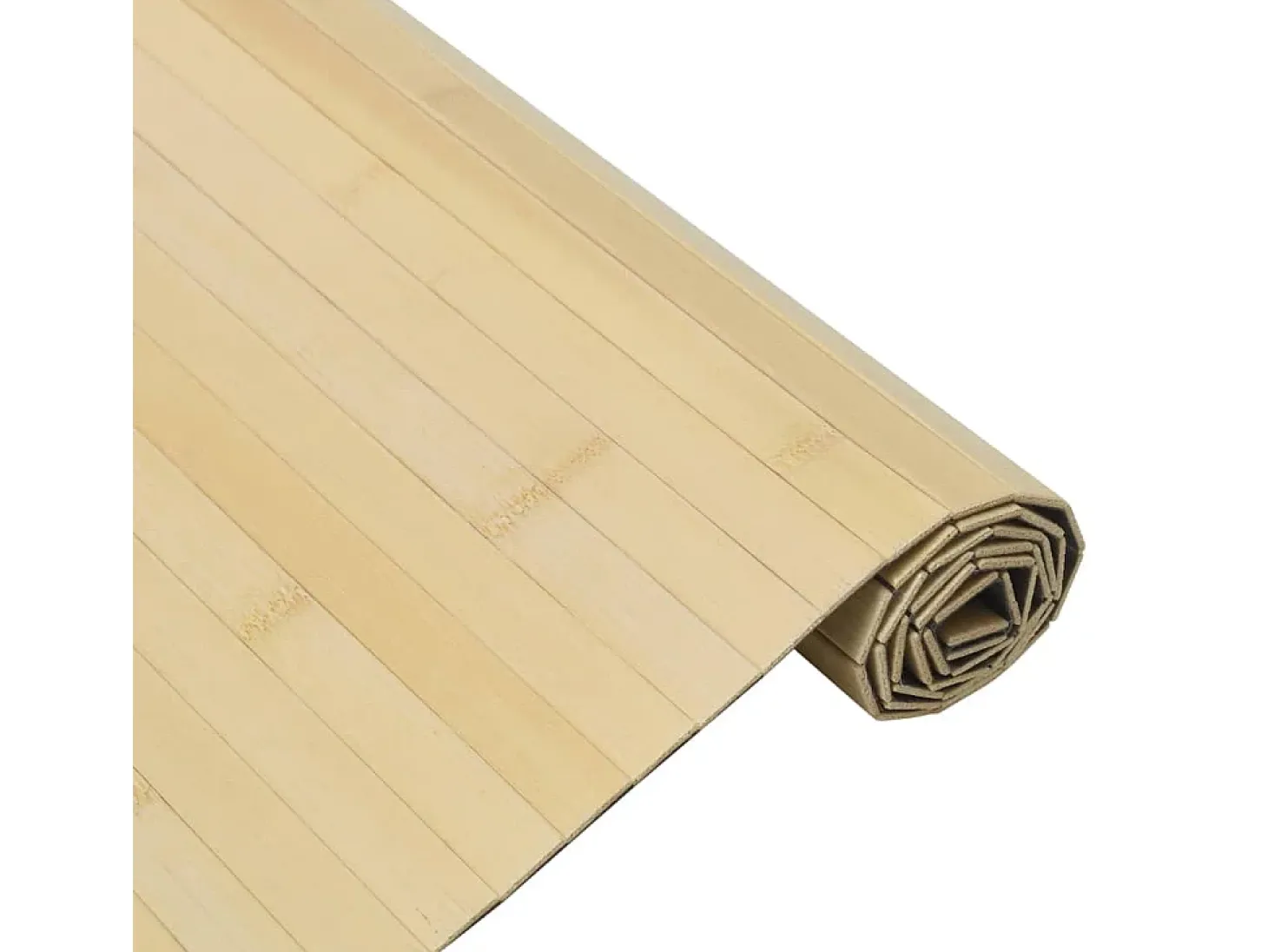 Alfombra rectangular de bambú natural claro 70x200 cm