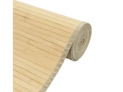 Alfombra rectangular de luz natural 60x1000 cm bambú